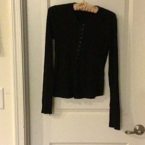 Free People Black Henley